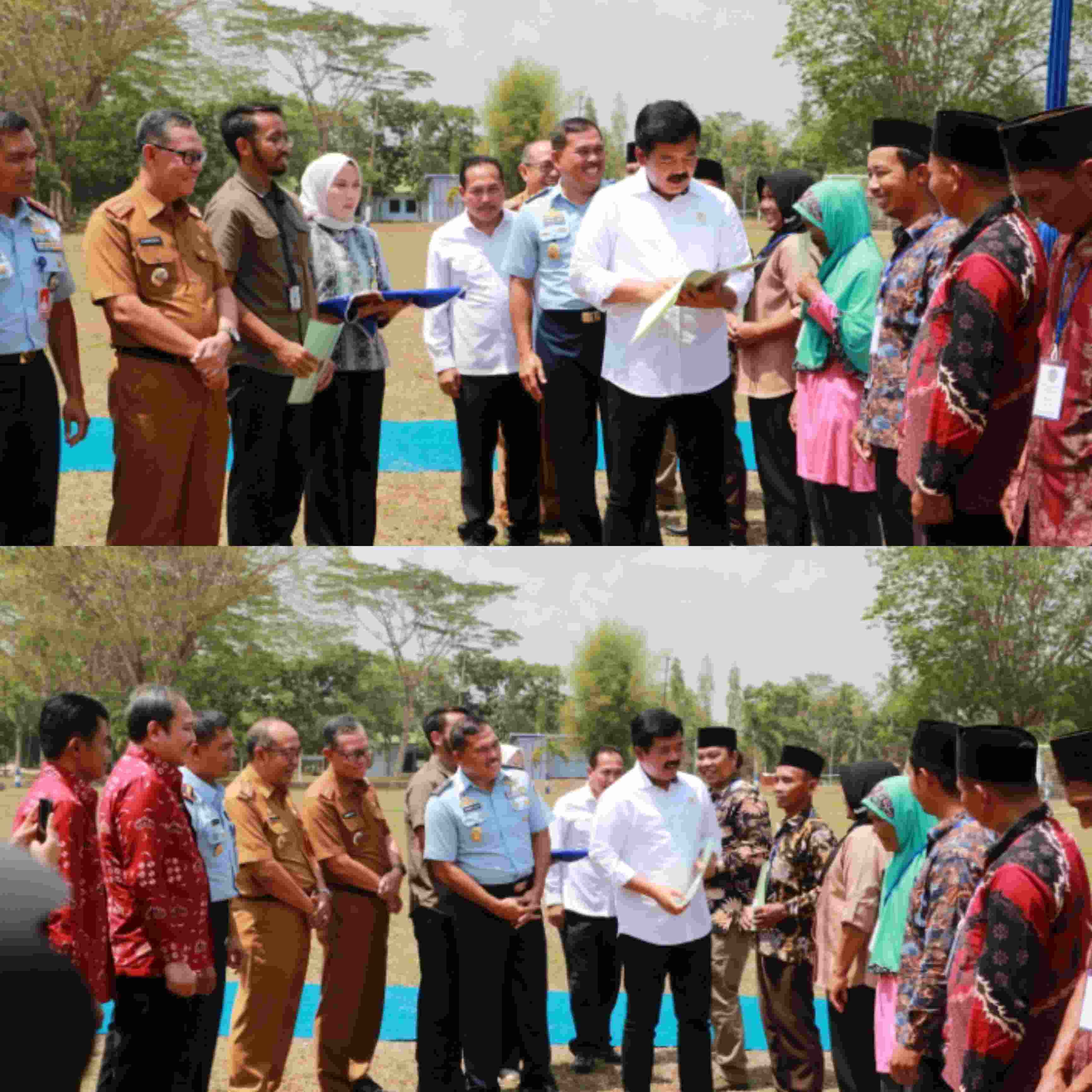 Sekdaprov Hadiri Penyerahan 110 Sertifikat PTSL Oleh Menteri ATR/BPN Hadi Tjahjanto Kepada Masyarakat Desa Bumi Agung Marga