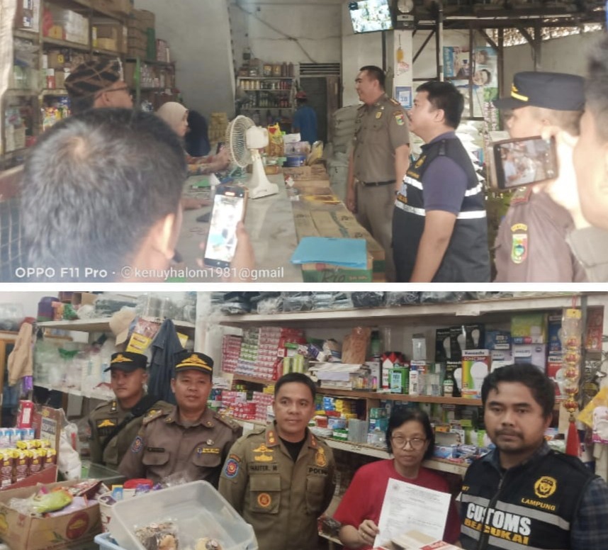 Operasi Pasar di Tanggamus, Bea Cukai Amankan Ratusan Bungkus Rokok Tanpa Pita Cukai Resmi